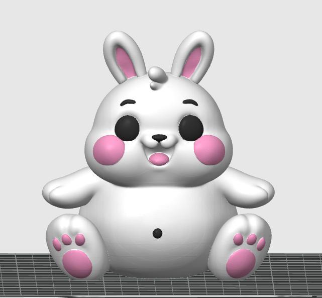 Chubby Bunny – Cute Multicolor 3D Printable Toy (3MF + STL for FDM & Resin)