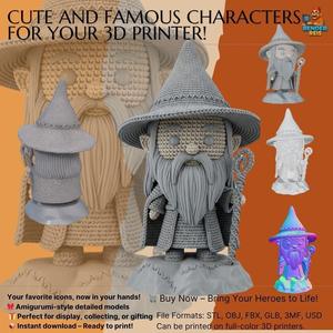 Knitted Gandalf Figure 3D Print Model