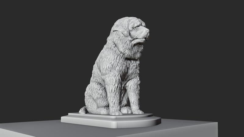 tibetan mastiff sitting on two legs stl