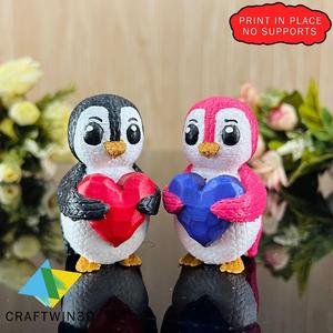 Cute Penguin Holding Heart - Knit Style 3D Model ❤️🐧