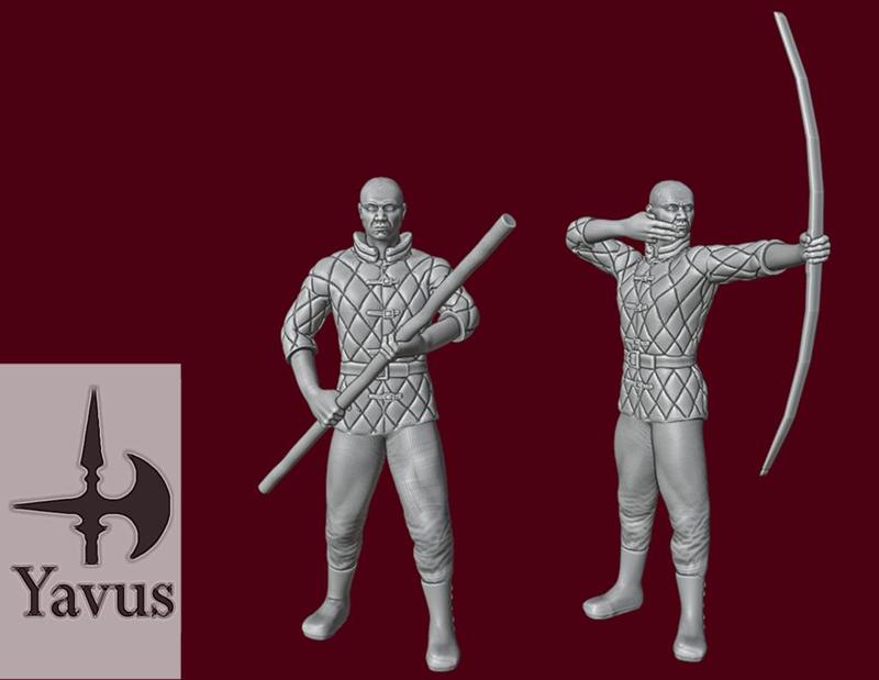 Human Male Gambeson Staff - Archer, Ranger, Druid, Rogue, Militia
