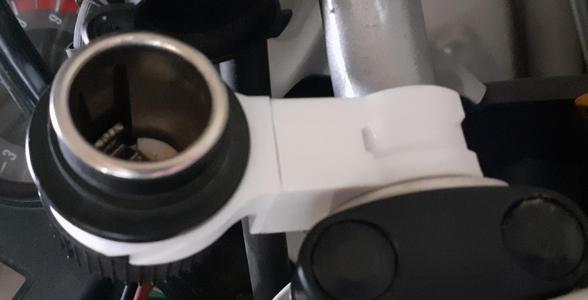 12V Socket holder for 22 mm handlebar (FreeCAD)