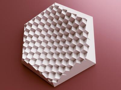 3D Hex Cube Wall Art Sculpture