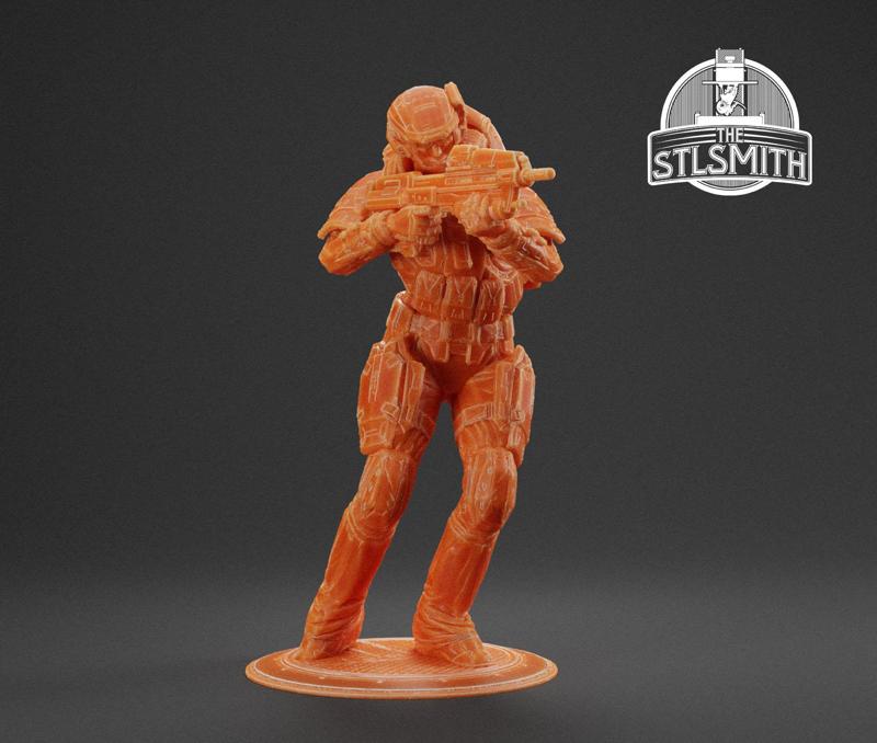 UNSC Marine Light Female Halo Reach Miniature STL