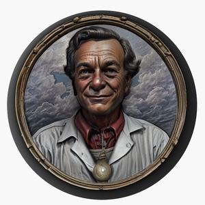 Richard Feynman medallion pendant