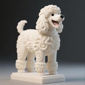606 Laughing Poodle Totem - Full-Body 3D Model, creature, magic, collectible, witch, dinosaur, wooden, knight, viking, dragon, dnd, cat, monster hunter, dog, monster, totem, totemic