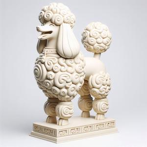 554 Laughing Poodle Totem - Full-Body 3D Model, creature, magic, collectible, witch, dinosaur, wooden, knight, viking, dragon, dnd, cat, monster hunter, dog, monster, totem, totemic