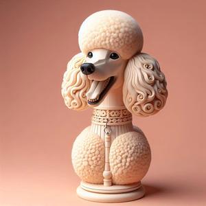 451 Laughing Poodle Totem - Full-Body 3D Model, sculpture, sculpture, troll, monkey, witch, werewolf, pug, serpent, dragon, dnd, cat, monster hunter, dog, totem, totemic