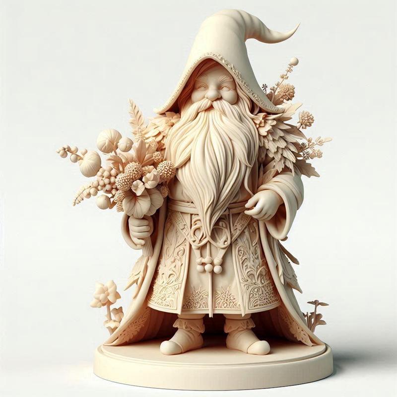 403 Fairy Tale Gnome - Full-Body Figurine on Base, 3d model, statue, 3d print, magic, collectible, creature, dinosaur, sculpture, bear, troll, monkey, witch, club, werewolf, serpent, cat, fantasy, fairy