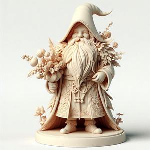 403 Fairy Tale Gnome - Full-Body Figurine on Base, 3d model, statue, 3d print, magic, collectible, creature, dinosaur, sculpture, bear, troll, monkey, witch, club, werewolf, serpent, cat, fantasy, fairy