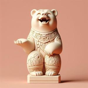 459 Laughing Bear Totem - Full-Body 3D Model, magic, collectible, witch, dinosaur, wooden, knight, viking, dragon, dnd, cat, monster hunter, dog, monster, totem, totemic