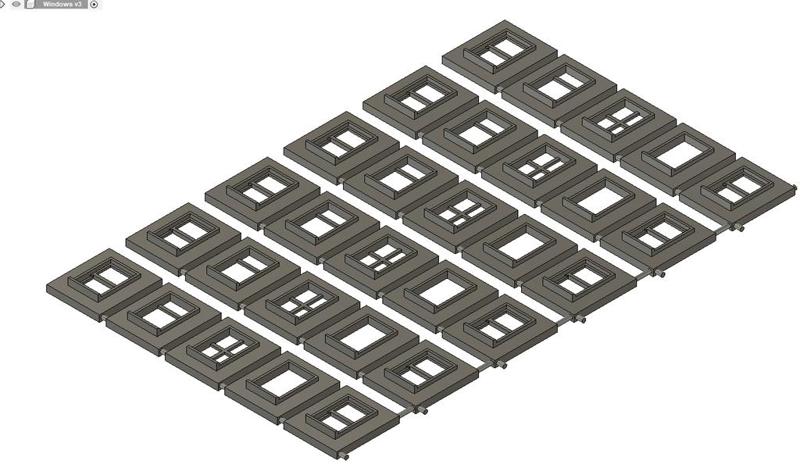 Z Scale Windows to fit 6.5 tall x 4.5mm wide hole