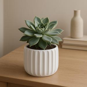 Minimalist Ribbed Planter | 110 x 85 mm 3D Printable Pot STL