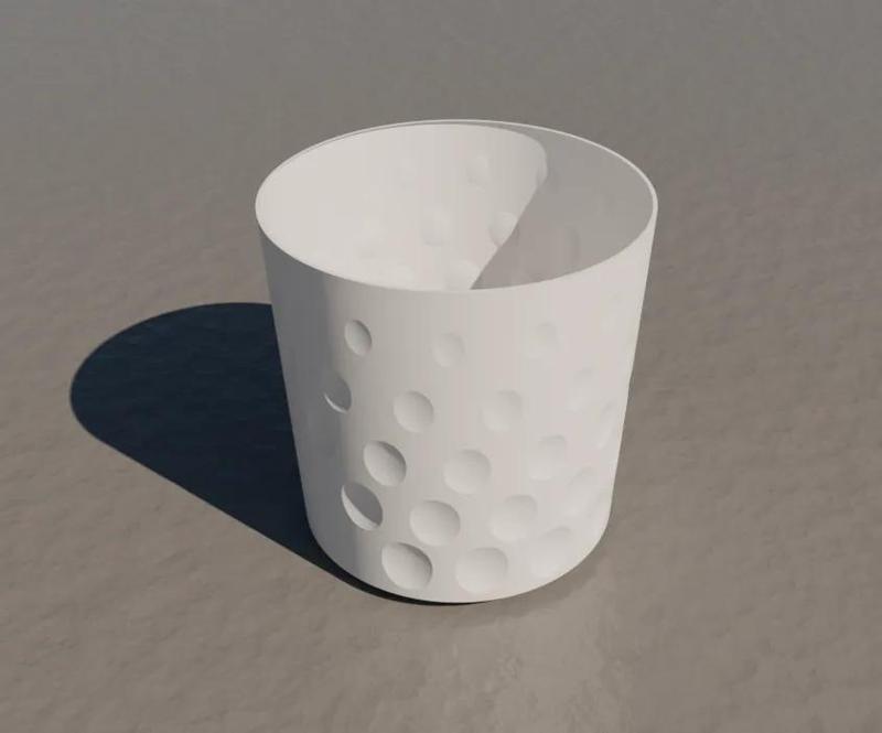 plant pot with spherical cavities   