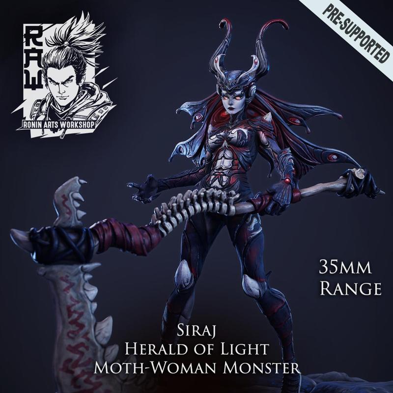 Siraj The Herald of Light - Moth-Woman Monster