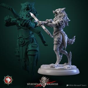 Werewolf warrior female V5 32mm pre-supported
