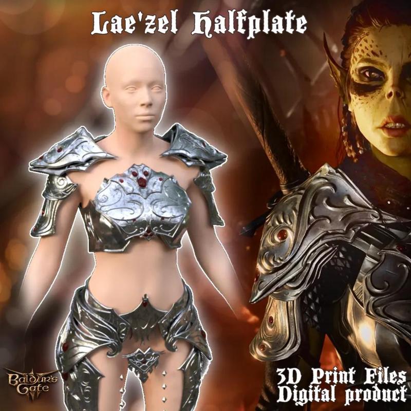 Fantasy Laezel Halfplate Cosplay armor Baldurs Gate 3   