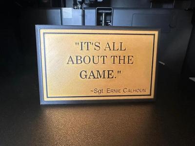 VGHS "It's all about the game"   Desk Plaque   