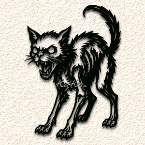 halloween zombie cat wall art home decor