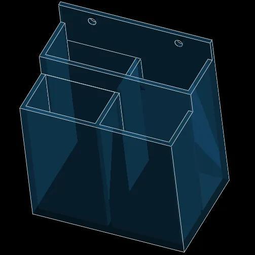 Desktop Items Bin - 4 compartment, wall or slatwall mount   