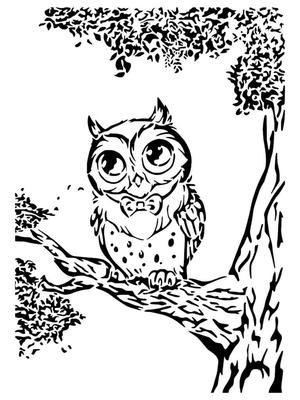 Owl stencil 4