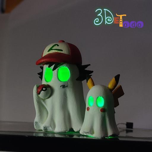 ASH AND PIKACHU GHOSTS POKEMON HALLOWEEN