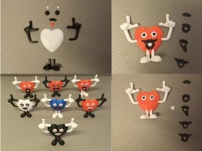 build a mr funny heart for photo or note holder 