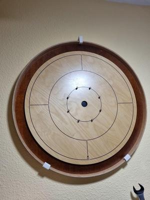 Crokinole wall hang hooks