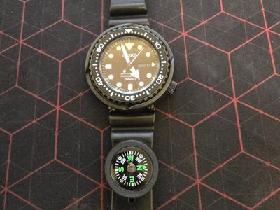 Compass holder for watch strap