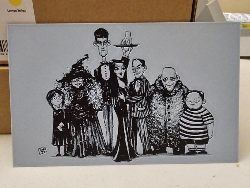Addams Family - Hueforge Art Black and White