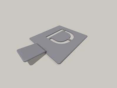 Stencil letters D . 8 cm   