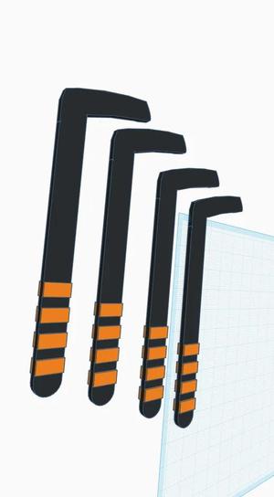 Mini ice hockey sticks   