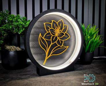 Modern LED Lamp with Flower