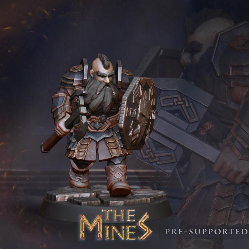 Dwarf with axe tabletop miniature