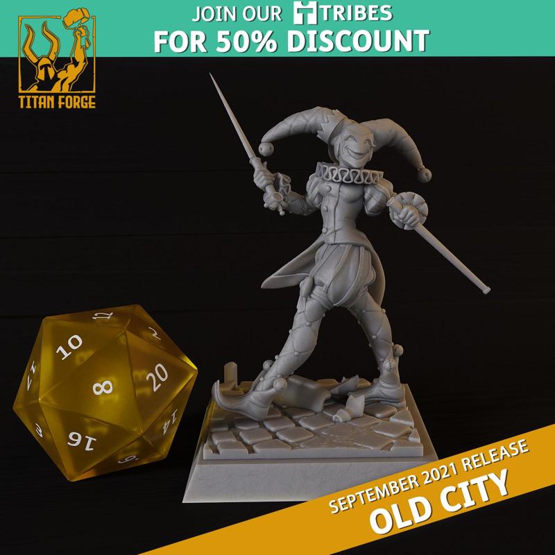 Old City Jester Harlequin of the Smiling Lamb