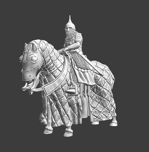 Medieval heavy russian knight mounted