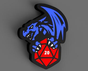 D&D Dragon Rpg D20 Led Box
