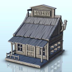 Western bakery with high-roof and metal-chimney (5) - Wild West USA America cow-boy