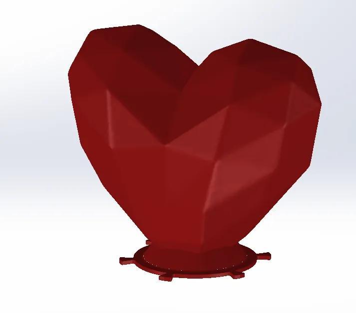 Low poly heart lamp   