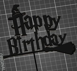 cake topper HP Happy Birthday   