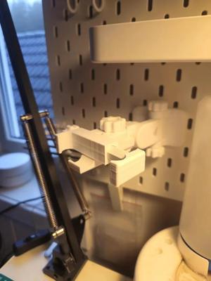 Adjustable Skadis phone mount - Remix - 90 degree rotation for vertical holding   