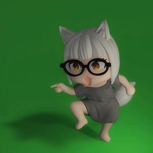 Fox girl checking for safety   