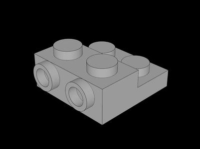 Lego Compatible (99206.dat) Plate  2 x  2 x  0.667 with Two Studs On Side and Two Raised with Closed Understud   