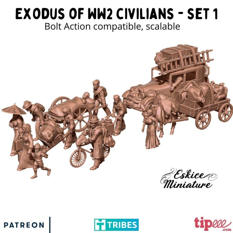 Exode serie 1, WW2 civilians set - 28mm