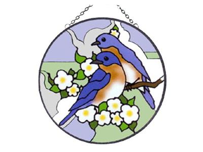 2 Bluebirds and Flowers