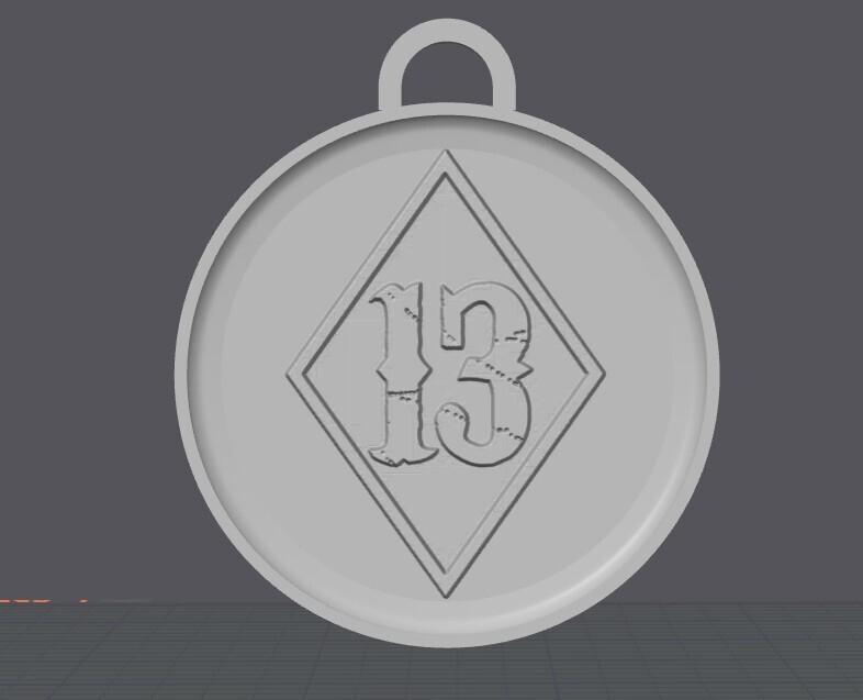 Diamond 13 Keychain