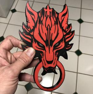 Cloud Strife Wolf Multicolor 2" Trailer Hitch Cover 