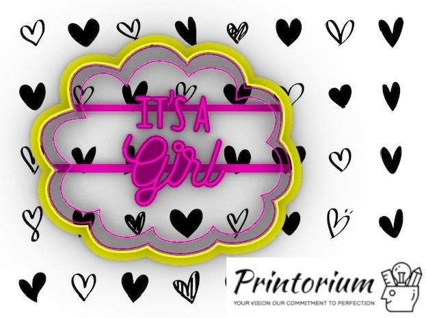 #babyshower It's a "Girl" Announcement Cookie Cutter