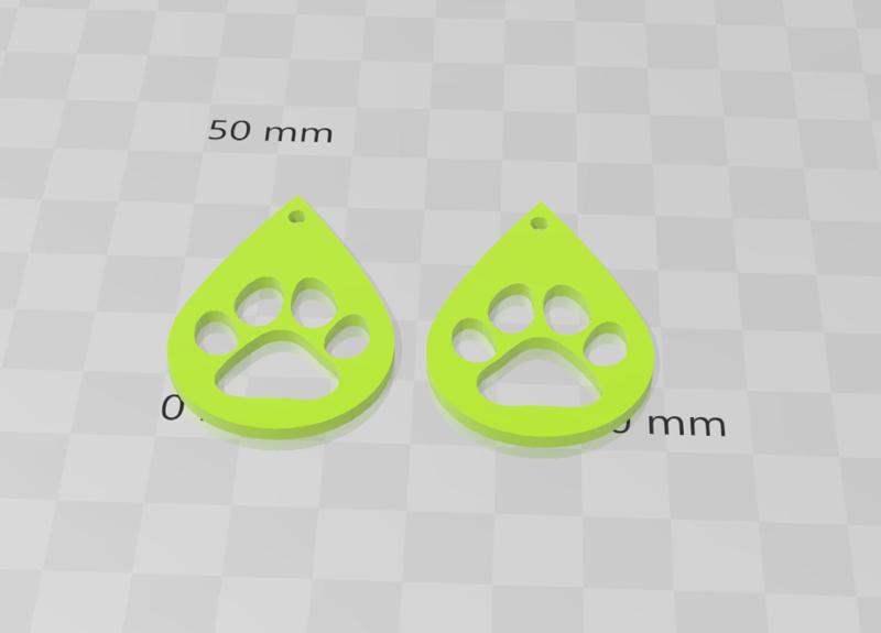Little cute cat paw or kitten paw earrings