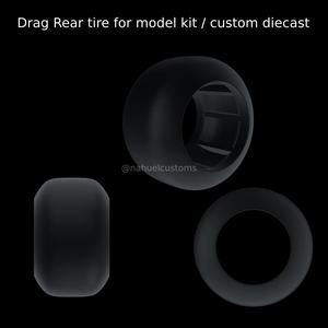 Drag Rear tire for model kit / custom diecast